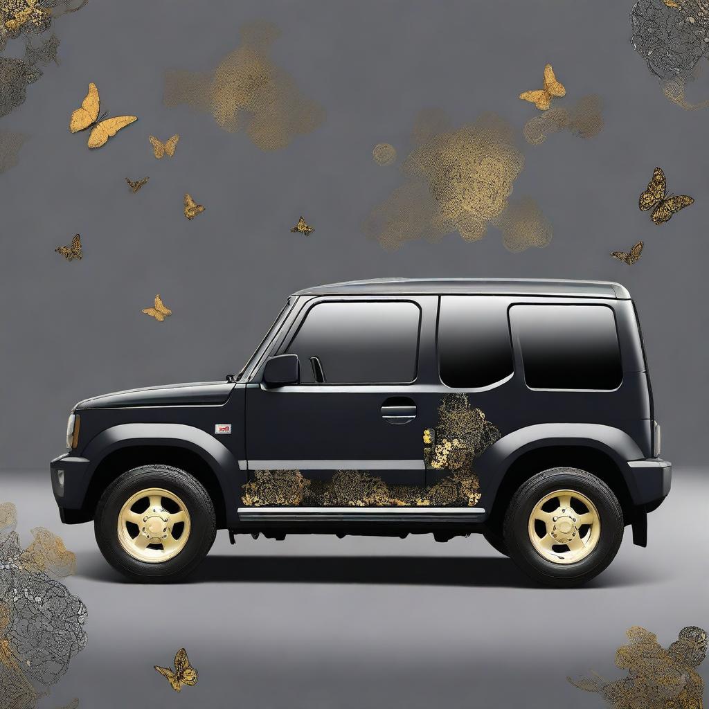 Create a vehicle wrap design for a 2024 Suzuki Jimny