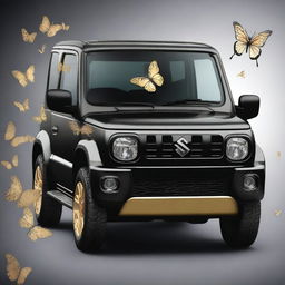 Create a vehicle wrap design for a 2024 Suzuki Jimny that covers the entirety of the vehicle