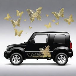 Create a vehicle wrap design for a 2024 Suzuki Jimny that covers the entirety of the vehicle