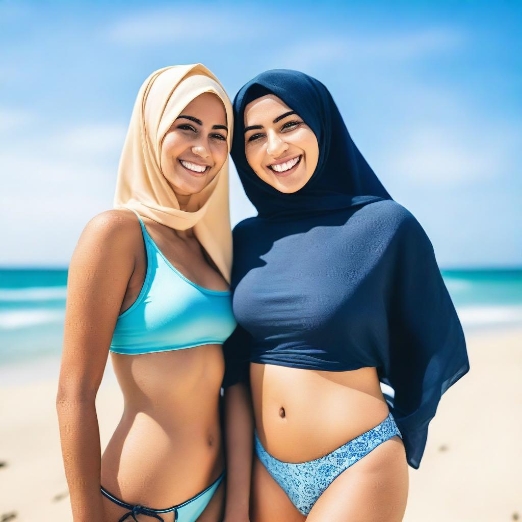 Create an image featuring two women standing side by side