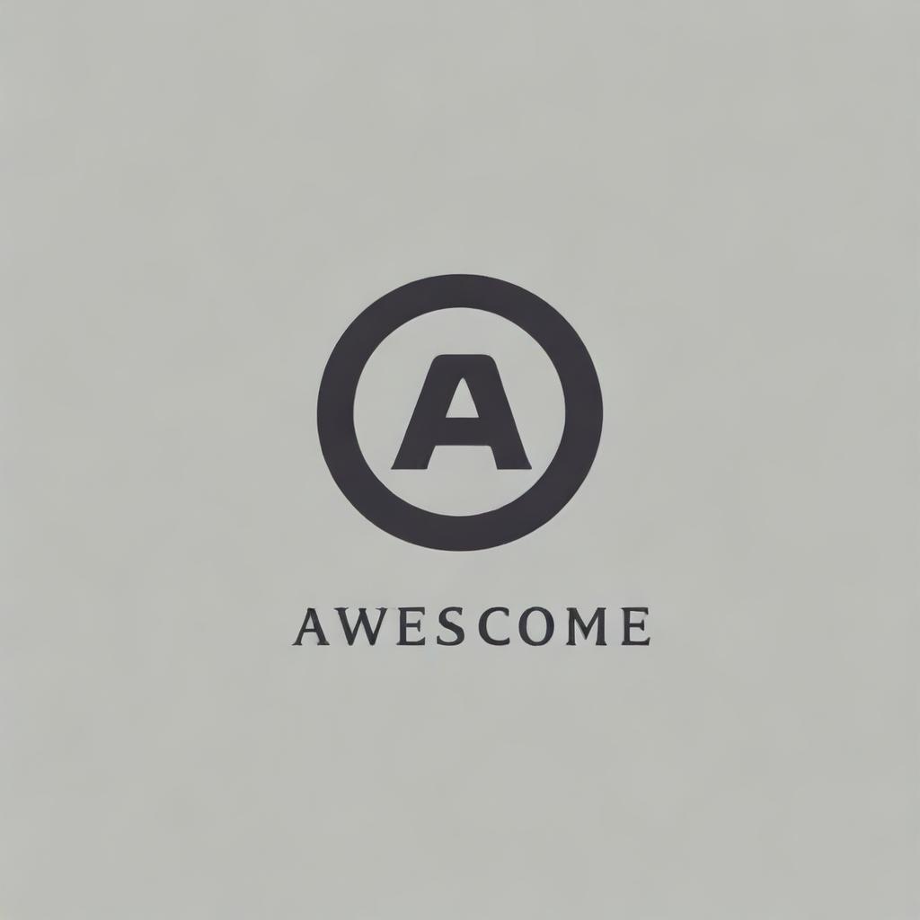 Create a monochrome logo featuring the word 'awesome'