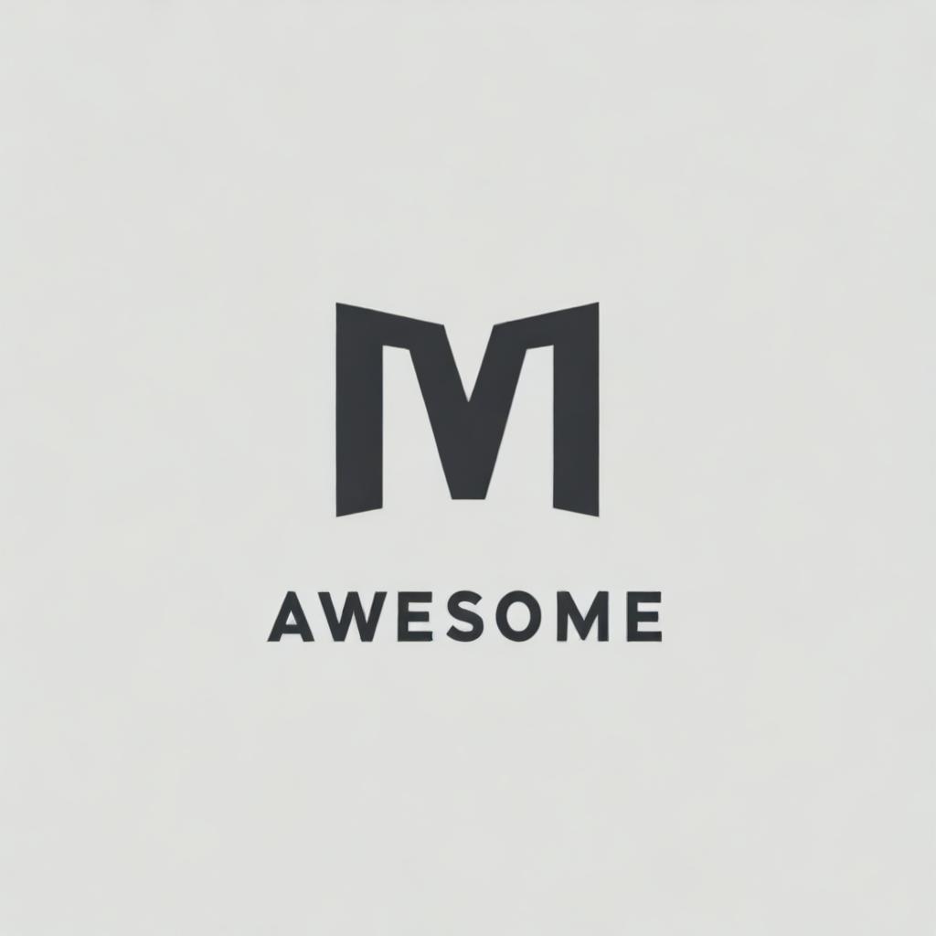 Create a monochrome logo featuring the word 'awesome'