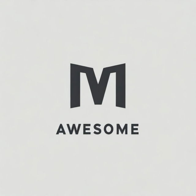 Create a monochrome logo featuring the word 'awesome'