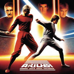 A dynamic movie poster featuring Ian Rush, the legendary footballer, facing off against Anakin Skywalker from Star Wars