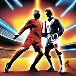 A dynamic movie poster featuring Ian Rush, the legendary footballer, facing off against Anakin Skywalker from Star Wars