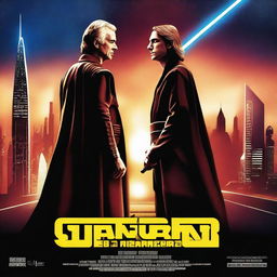 Create a movie poster featuring Ian Rush and Anakin Skywalker facing off against each other