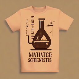 A t-shirt design featuring elements of mathematical, chemical, and physical formulas