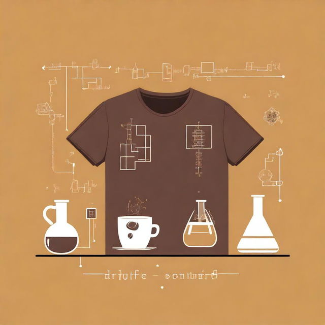 A t-shirt design featuring elements of mathematical, chemical, and physical formulas