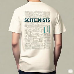 A back t-shirt design filled with numerous mathematical formulas in a cream color