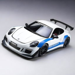 Design a Tamiya TT-02 911 GT3 model car with a sleek and sporty color scheme