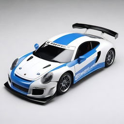 Design a Tamiya TT-02 911 GT3 model car with a sleek and sporty color scheme