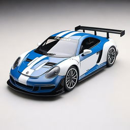 Design a Tamiya TT-02 911 GT3 model car with a sleek and sporty color scheme