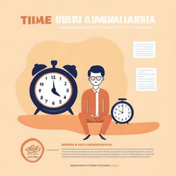 Create a series of 21 illustrations for an ebook focused on time management and productivity