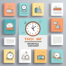 Create a series of 21 illustrations for an ebook focused on time management and productivity