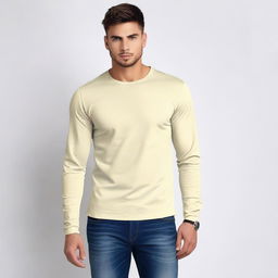 A long-sleeve t-shirt in a simple and stylish design, suitable for everyday wear