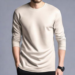 A long-sleeve t-shirt in a simple and stylish design, suitable for everyday wear