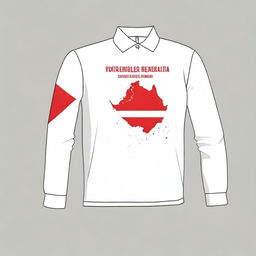 A long-sleeve collared t-shirt designed for Indonesia's Independence Day celebration in 2024