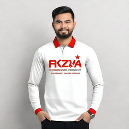 A long-sleeve collared t-shirt designed for Indonesia's Independence Day celebration in 2024