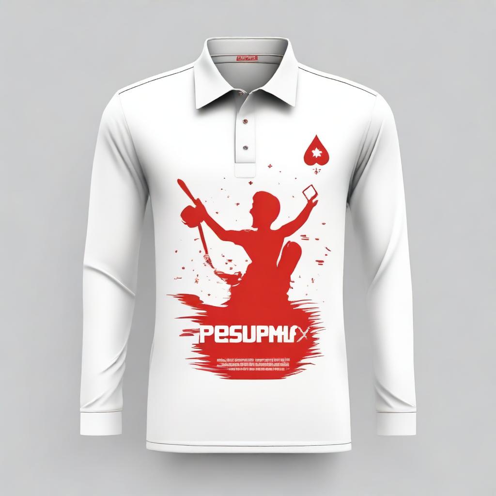 A long-sleeve collared t-shirt designed for Indonesia's Independence Day celebration in 2024