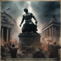 A movie poster depicting the destruction and breaking of historical statues