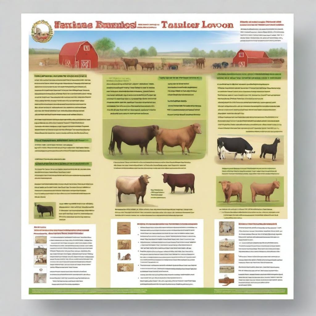 A detailed poster illustrating best practices in livestock farming