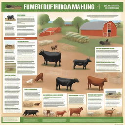 A detailed poster illustrating best practices in livestock farming