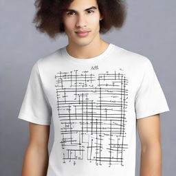 Create a t-shirt design featuring mathematical formulas on both the front and back