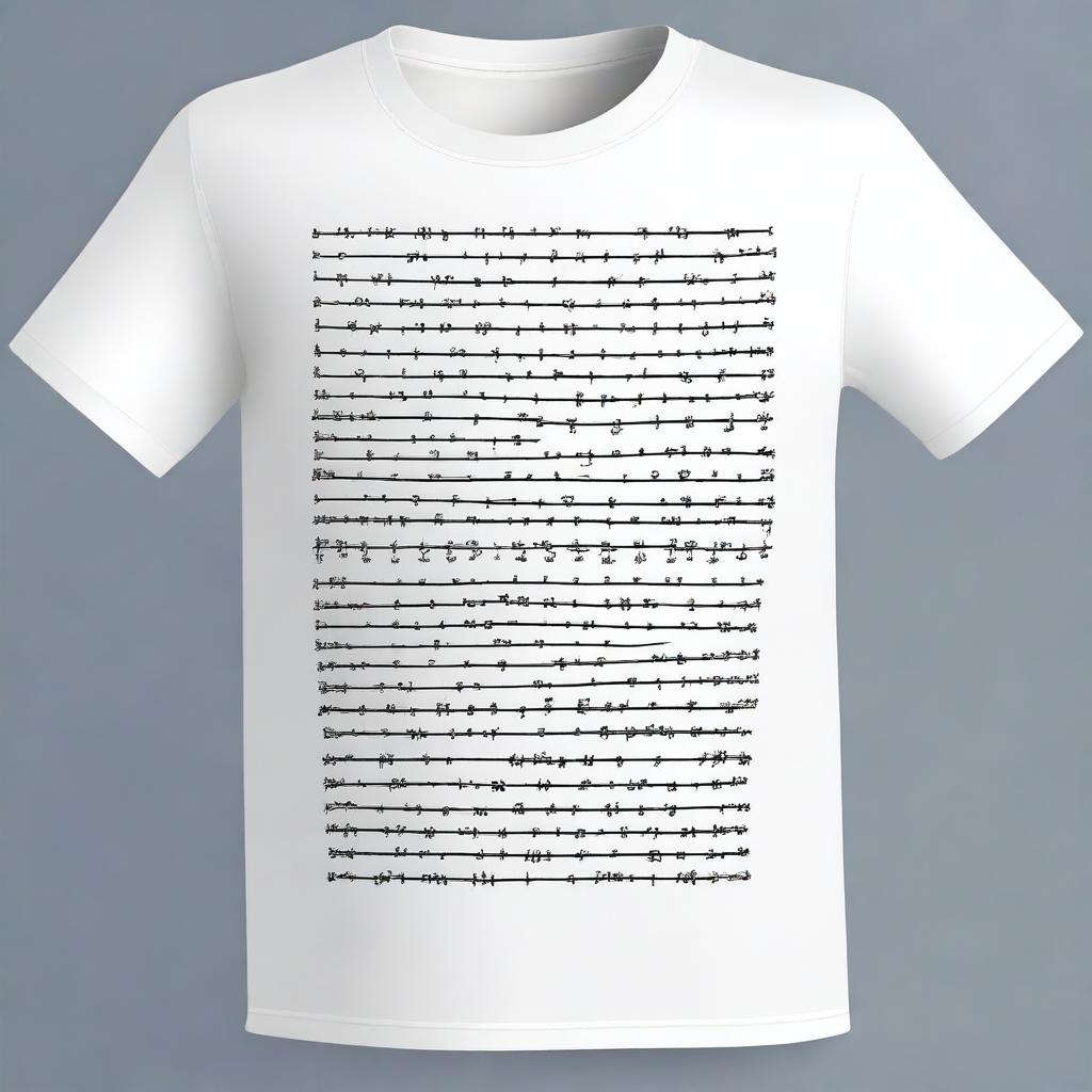 Create a front and back t-shirt design featuring mathematical formulas