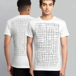 Create a front and back t-shirt design featuring mathematical formulas