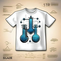 Create a front and back t-shirt design themed around science