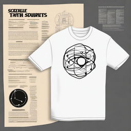 Create a front and back t-shirt design themed around science