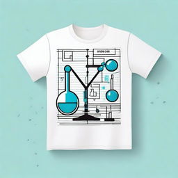 Create a front and back t-shirt design themed around science