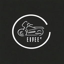 A sleek and modern logo featuring a touring motorcycle