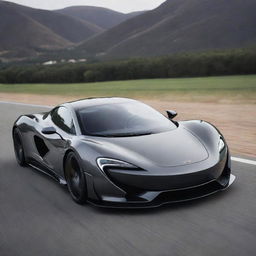 An ultra-modern sports car combining the racing aesthetics of a McLaren with Tesla's sleek, eco-friendly engineering and design.