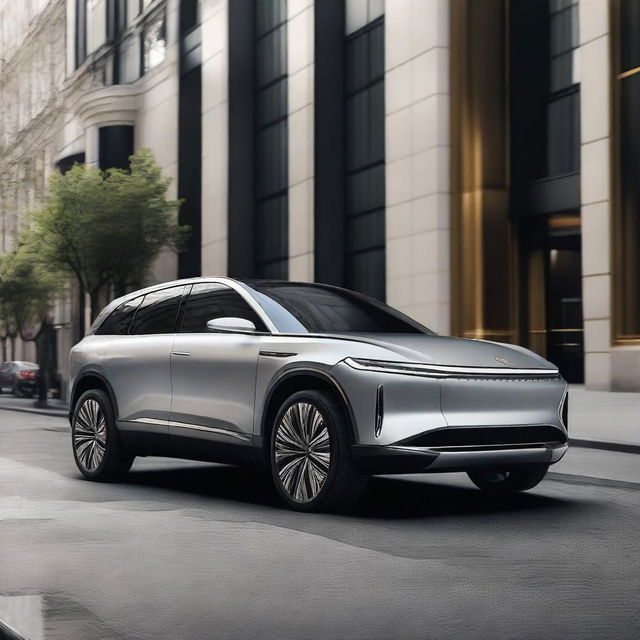 A luxurious electric 3-row SUV with a cutting-edge design