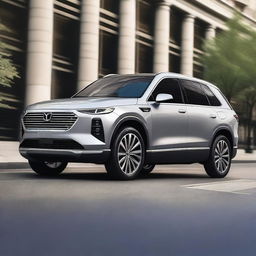 A luxurious electric 3-row SUV with a state-of-the-art design