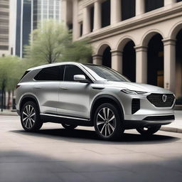 A luxurious electric 3-row SUV with a state-of-the-art design