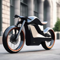 A sleek and modern electric luxury racing bike with aerodynamic design, high-end materials, and advanced technology