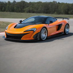 A high-performance auto-mashup of a McLaren's fluid lines with the aggressive stance and muscular silhouette of a Saleen.