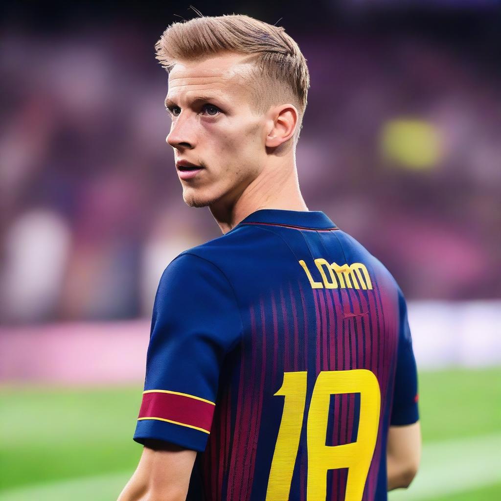 An image of Dani Olmo wearing the number 10 jersey for FC Barcelona