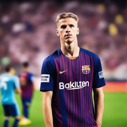 An image of Dani Olmo wearing the number 10 jersey for FC Barcelona