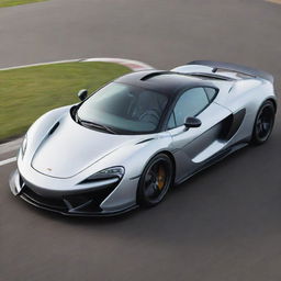 A hybrid sports car design incorporating the aerodynamic efficiency and powerful performance essence of both McLaren and Porsche.