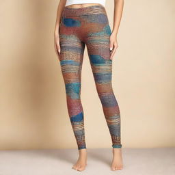 A stylish pair of leggings displayed on a mannequin