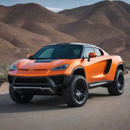 A unique automotive creation blending the sleek, sporty lines of a McLaren with the rugged, bold physique of a Hummer.