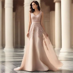 A stunning and elegant dress is showcased in this image