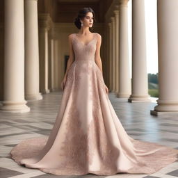 A stunning and elegant dress is showcased in this image