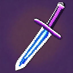 A pixel art image of a sword emitting an aura of energy