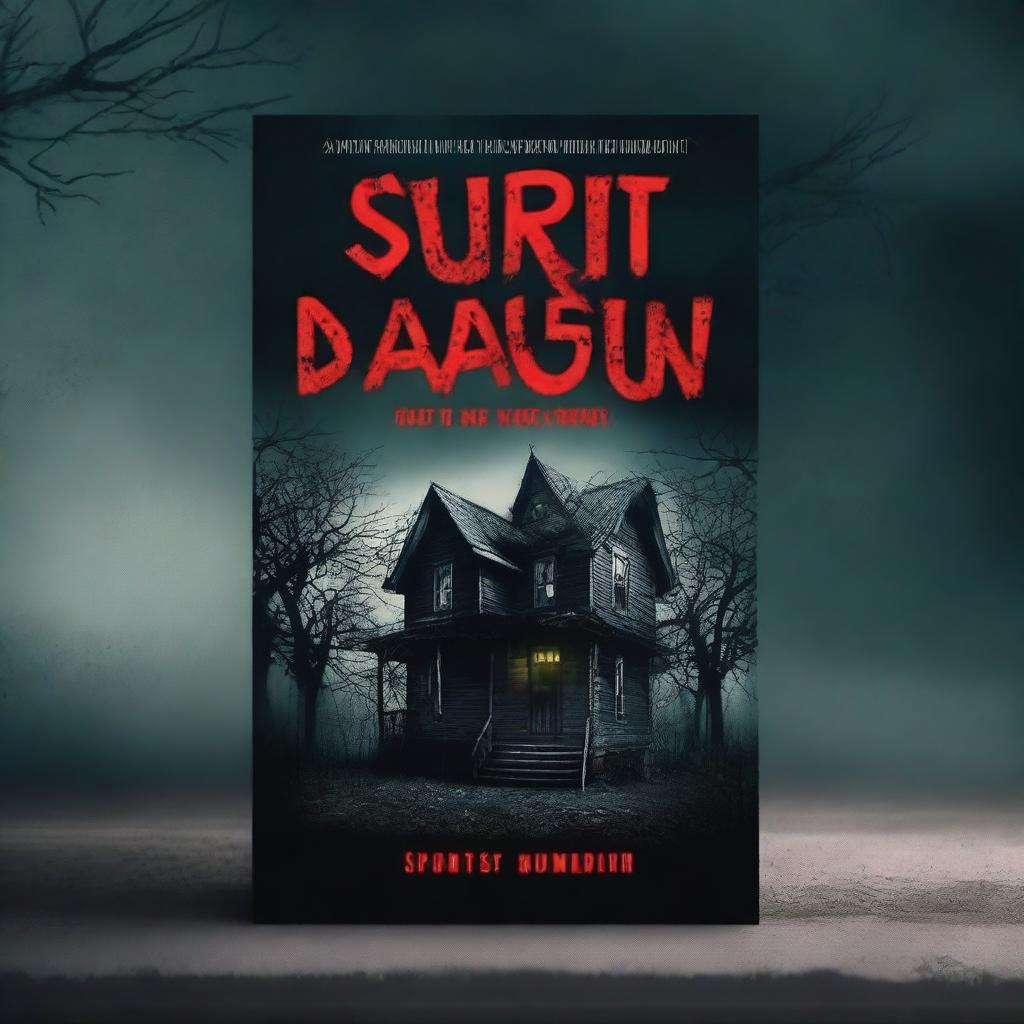 A terrifying book cover for a horror novel titled 'SURT D'AQUÍ!'