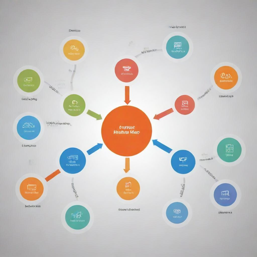 Create a mind map diagram portraying the stages of lifecycle for artifacts produced by the electronic industry, enriched with symbols and colors that represent each stage, from the design phase to disposal or recycling.