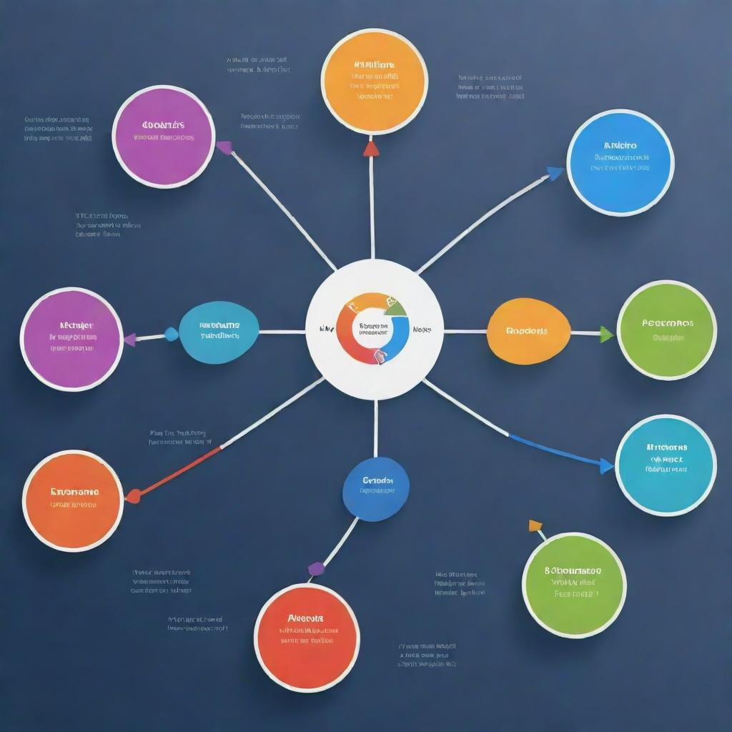 Create a mind map diagram portraying the stages of lifecycle for artifacts produced by the electronic industry, enriched with symbols and colors that represent each stage, from the design phase to disposal or recycling.